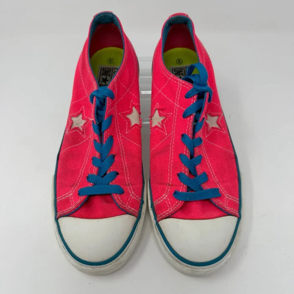 Converse One Star Hot Pink Canvas Low Tops - Picture 7 of 8